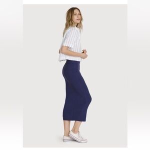 Kit and Ace Navy maxi Pencil Skirt navy blue 4 pull on casual activewear classic
